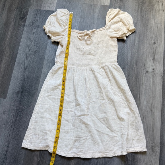 Roxy Cream Off-Shoulder Mini Dress Feminine Cotton Large - Picture 11 of 12